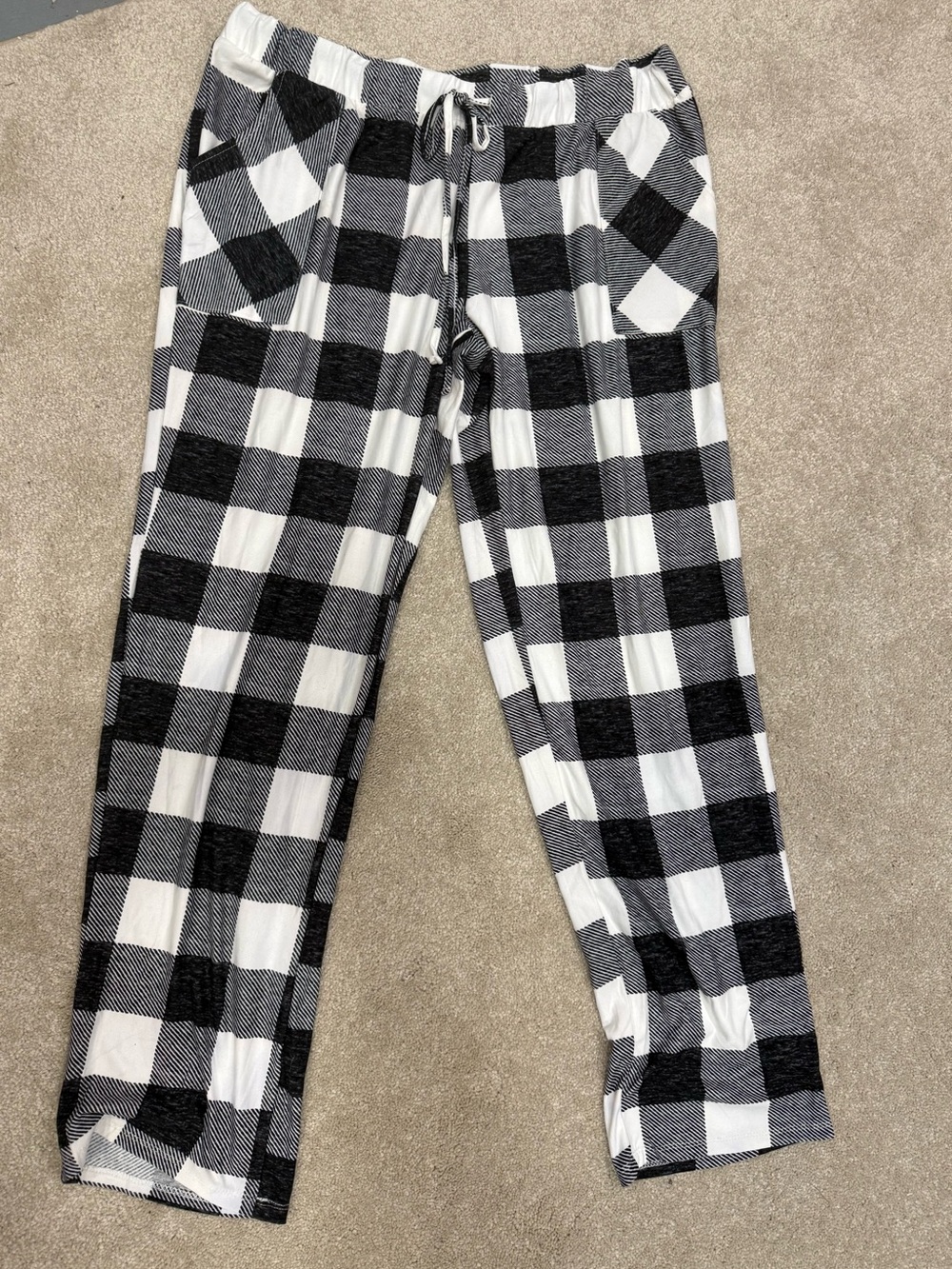 Lucky Brand Black and White Buffalo Plaid Pajama Pantsuits NWOT